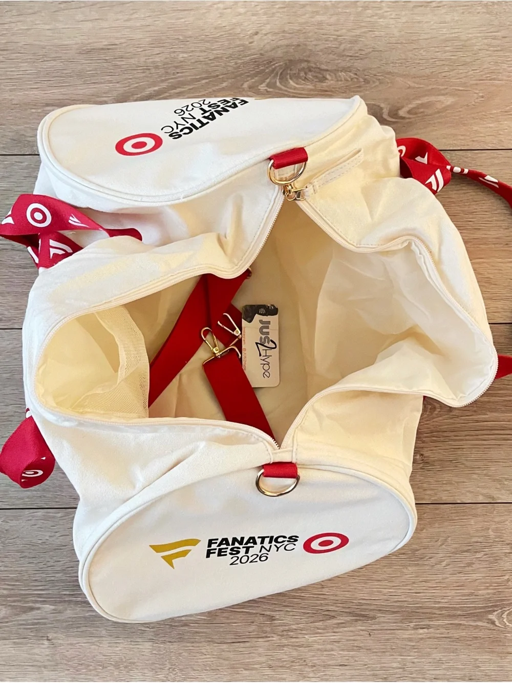 Target X Fanatics Fest 2026 Insulated Cooler Bag with Plates - White & Red